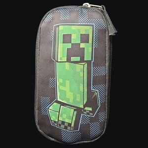 2021 Minecraft Creeper Kids Pencil Case - Green,  Black And Blue